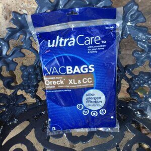 3 Bags Ultra Care Vac Bags Fits Oreck XL & CC Unopened Bag
